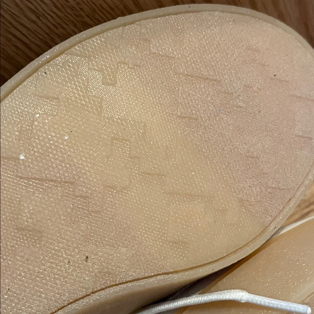 Dr. Scholl’s Size 9 Madison Lace Ivory Vegan Sneakers Leopard Accent Nonskid EUC